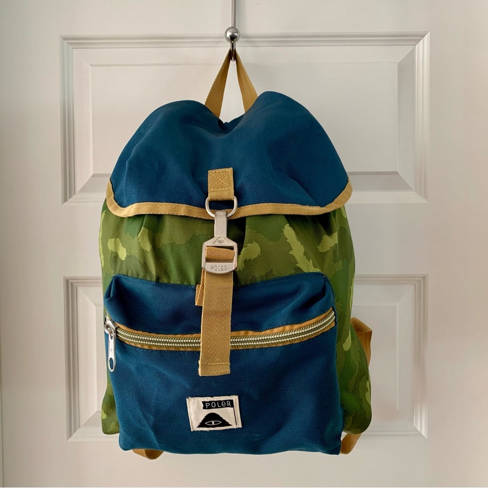 Poler Stuff Blue and Green Camouflage Field Pack Backpack